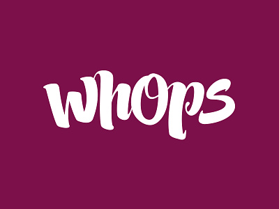 Whops brush bubble tea calligraphy lettering logotype script whops