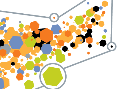 Watch the Outliers bright graphics hexagons information statistics