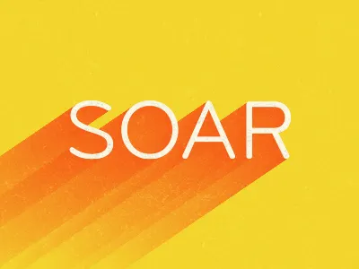 Soar 3d gradient shadow texture type typography