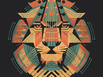 Leo Art Print bass dan kuhlken dkng drums guitar instruments leo lion nathan goldman piano poster print saxophone trumpet vector violin