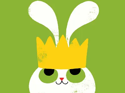 Rabbit King animals bunny cute illustration rabbit retro