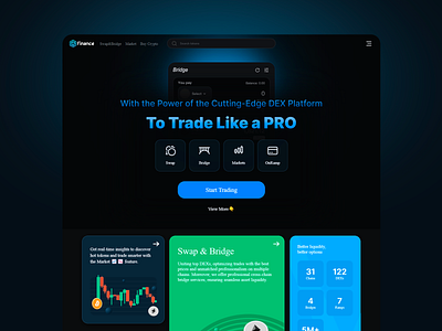 Finance – Token Analytics & Trading ai integration ai powered platform blockchain ui crypto analytics dark theme data visualization defi platform financial analytics fintech ui futuristic design market insights real time data smart contracts token monitoring token trading trading dashboard uxui web3 web3 experience website design