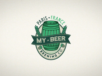 My Beer barrel beer brand branding brewery brewing brewingco green logos