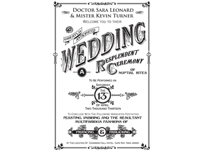 Sara Leonard Wedding Program ballard ballardstudio cover invite program steampunk victorian wedding