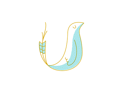 U bird? U seal? U fancy. bird fancy lettering logo mark seal type u