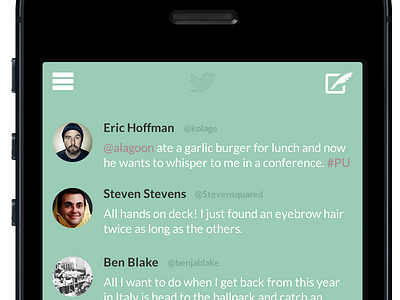 Twitter app idea - WIP app green iphone mint mobile tweet twitter