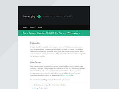 Frontendplay blog detail flat frontend green