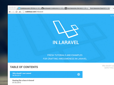 Laravel Tutorials blue flat laravel