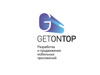Get on top design dynamics g gradient letter logo mark motion move moving progress promotion shape top unused up variation