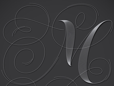 My classy 'M' artwork beautiful lettering line script type