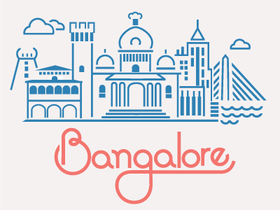 Bangalore city bangalore bangalore palace bull temple hanging bridge illustration lake palace temple ubcity ulsoor ulsoor lake vector vidhan soudha