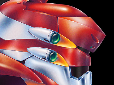 Eva 02 3d chrome evangelion gradient japanese manga realistic robot
