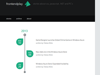 Frontendplay Archive archive blog flat frontendplay green website