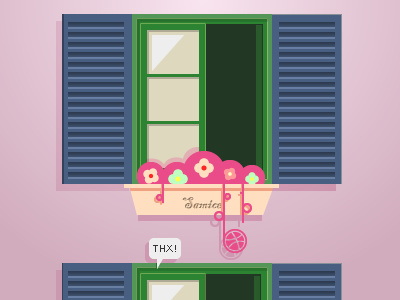 Dribbble2 debuts flower samice thanks thx window