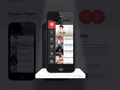 iPhone Template Pop Up Preview app demo depth ecommerce iphone lighting mobile modal pop preview product show template ui up ux