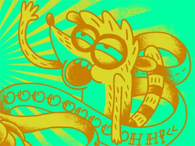 Oooooooooooooohh! illustration regular show rigby scroll shirt design threadless