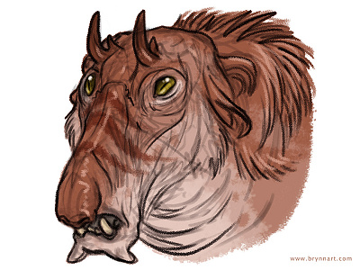 Long Face alien animal brynn concept art creature design illustration