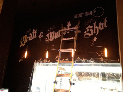 Craft & Wurst & Shot blackletter chalk chalkboard drawn fraktur german lettering