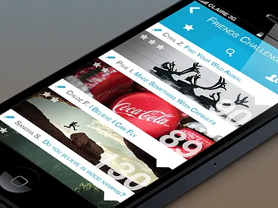 iPhone App Interface Friends Event store app blue claire design flat ios iphone paoletti ui ux