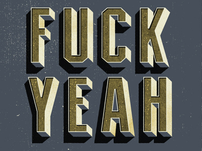 Yuck Feah block letters lettering screenprint why not