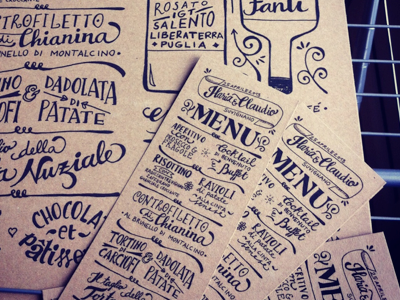 Menu printed bookmarks handwriting menu silverscreen