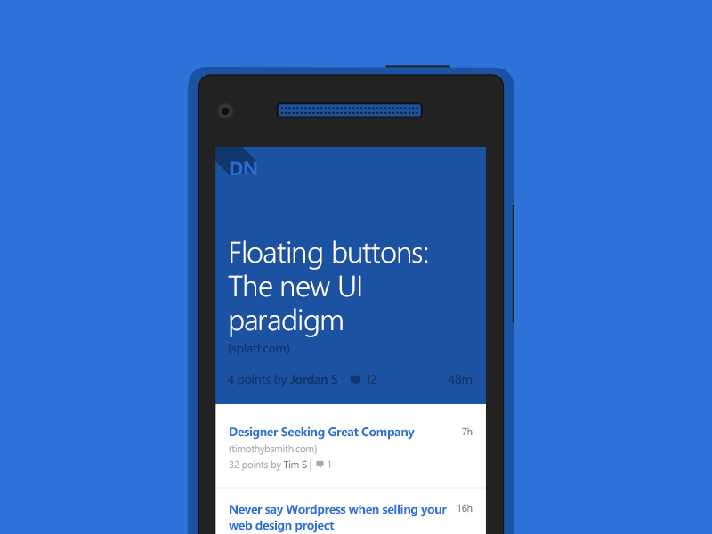 [Gif] Designer News - Pull To Refresh animation app application feed gif metro news pull to refresh reader ui ux windows phone wp8