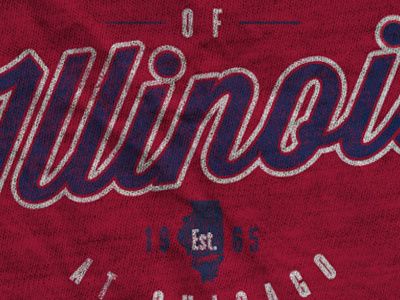 University of Illinois at Chicago 1965 apparel blue chicago design distressed illinois red retro shirt state tee tshirt uic university university of illinois vintage white