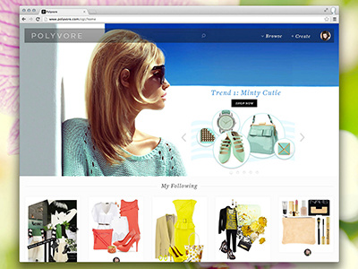 Polyvore fahion redesign visual