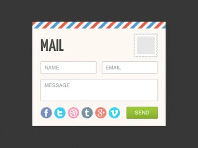 Image & Media Co Mail Form css form html interface mail postcard ui
