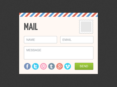 Image & Media Co Mail Form css form html interface mail postcard ui