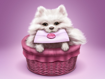 Thanks for the invite dog illustration pet pomeranian thanks