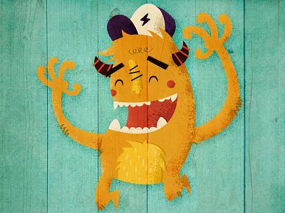 Monstruo Feliz happy monster orange smile