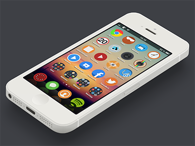 Upcoming iPhone theme! chrome circle clock flat icon icons ios iphone mailbox maps release round safari screenshot soon spotify white