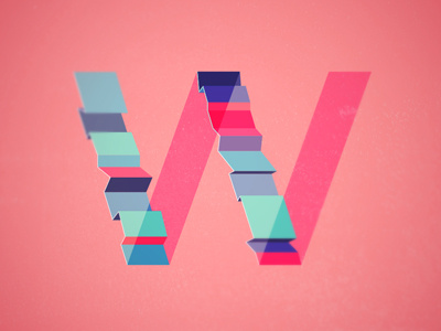 Dropcap W alphabet dropcap isometric lettering type typo typography