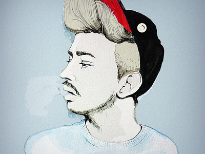 Illustration for postcard boy illustration