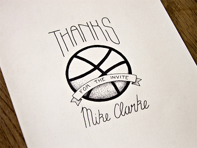 Hello dribbble ! hand lettering invite typography