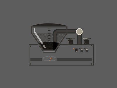 Grinder bean coffee espresso flat vector