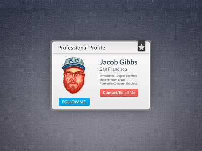 Free UI for Profile button contact design follow free interface minimal profile psd ui widget