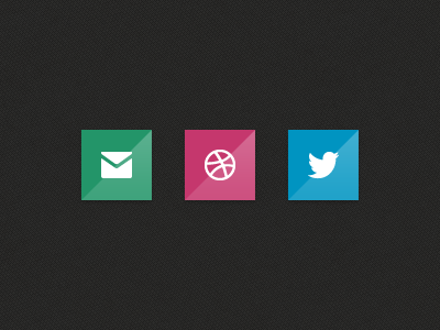 Quick Icons dribbble flat icons mail social twitter