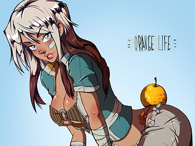 Lemon5ky Fan Art Kristina clothes comics girl orange