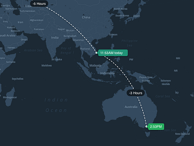 Timezone concept distance map time zone