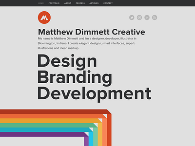 Matthew Dimmett Creative: Home gray personal portfolio proxima nova black rainbow