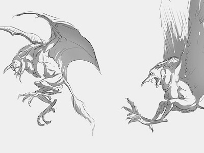 Harpy Movement animation attack bettina bettinaott dead design fantasy flying harpy idle monster movement myth ott ottbettina photoshop sketch walk