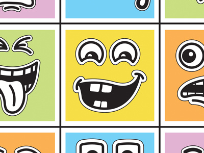 Wacky Faces chrism70.com design expressions faces illustration neatorama stickers