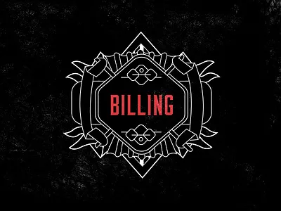 Billing badge banner illustration medal scroll symbol vector