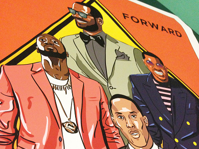 Fashion Forward Close-up all star basketball fashion forward heat illustration knicks kobe lakers lebron melo nba playoffs poster wade