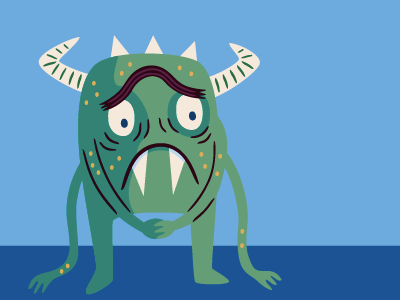 Sad Monster character design illustration monster sad vector