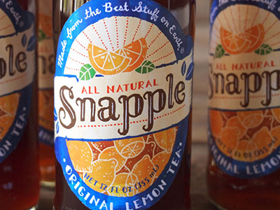 Snapple Rebranding illustration packaging tea typography