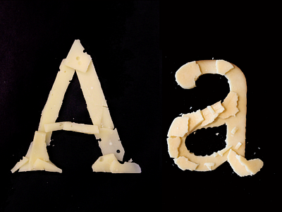 Cheesefont A & a cheese cheesefont font typeface