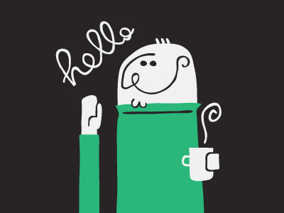 Hello coffee illustration man personal